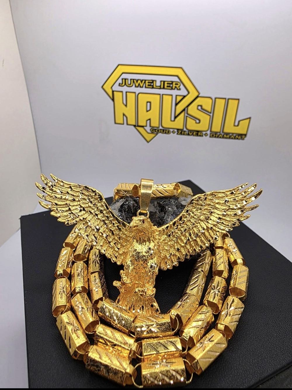 Gouden adelaar hanger met ketting